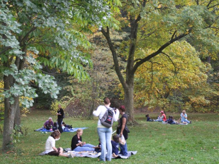 People at the Arnold Arboretum