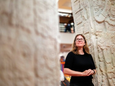 Christina Warinner in a museum