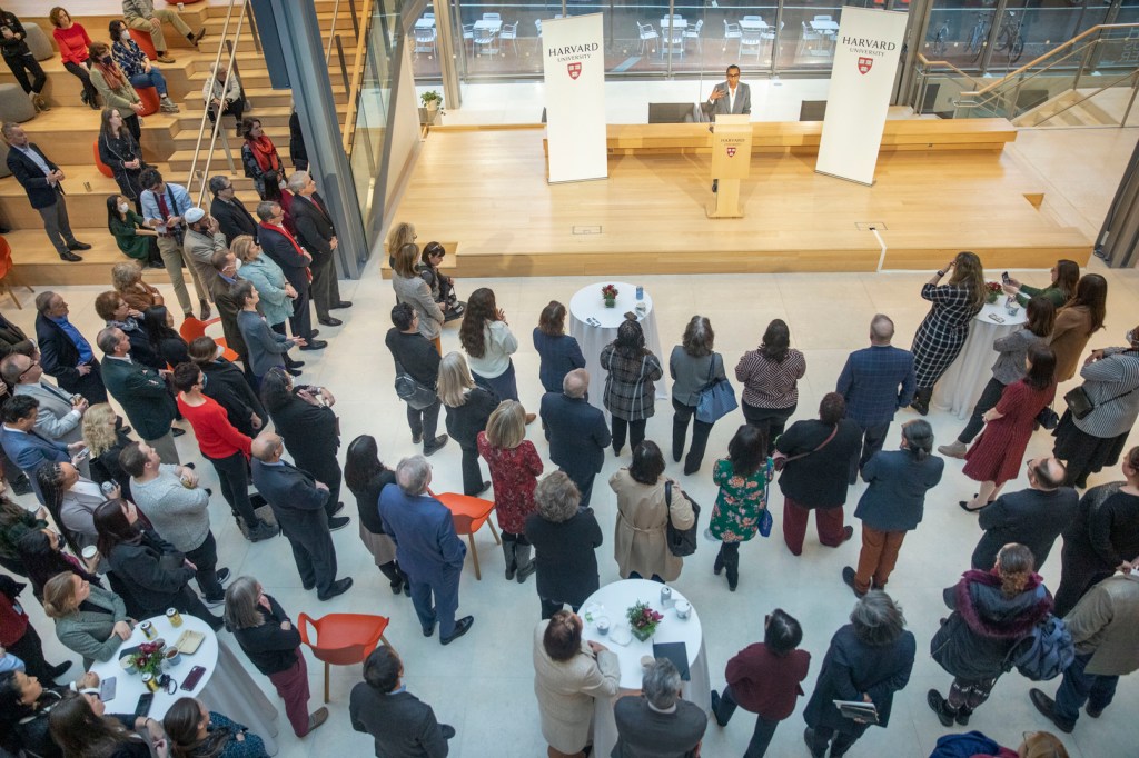 A crowd of people seen from above