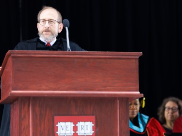 President Garber at a podium