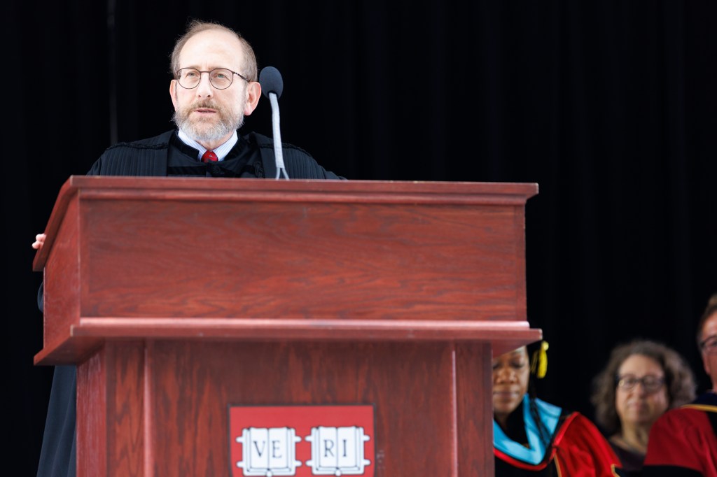 President Garber at a podium