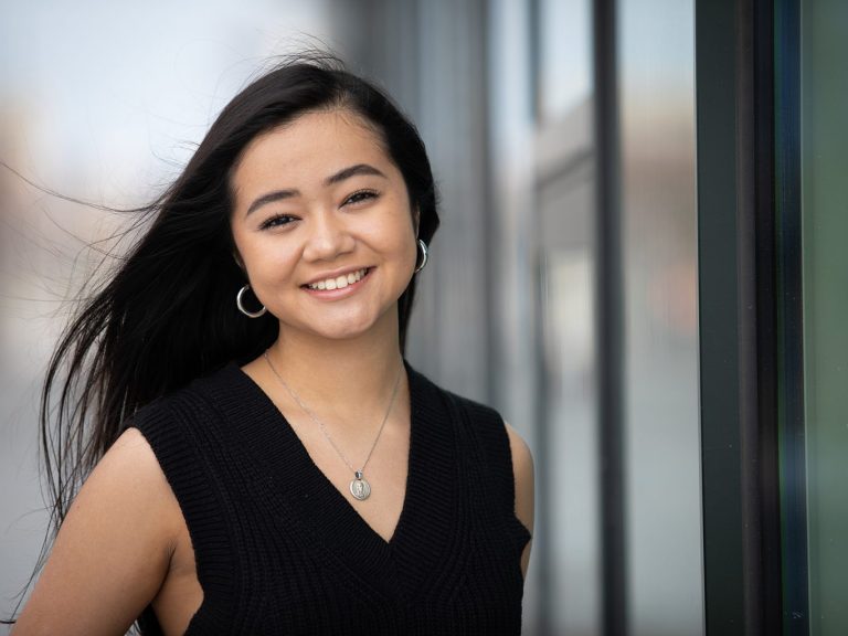 Daniela Villafuerte smiling outside