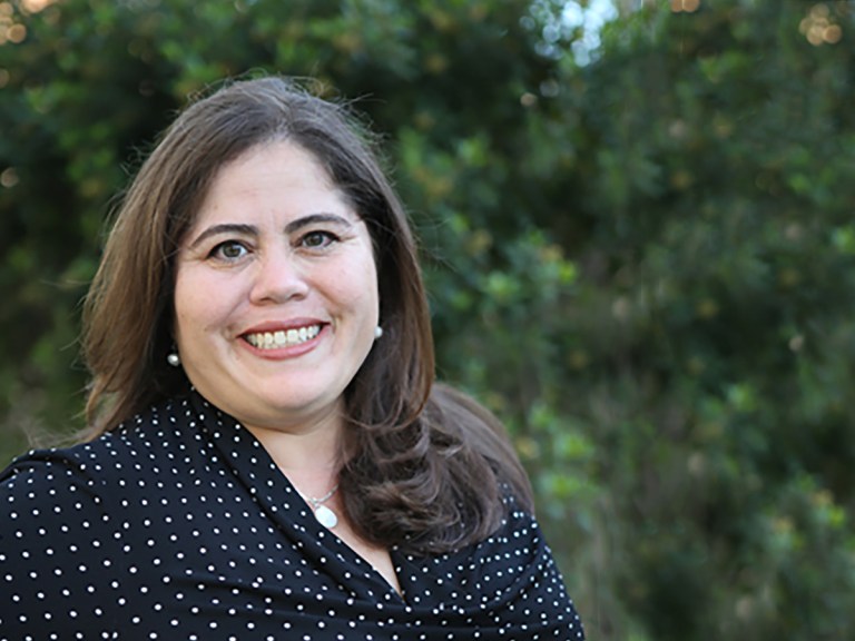 A headshot of Gabriela Soto Laveaga outdoors