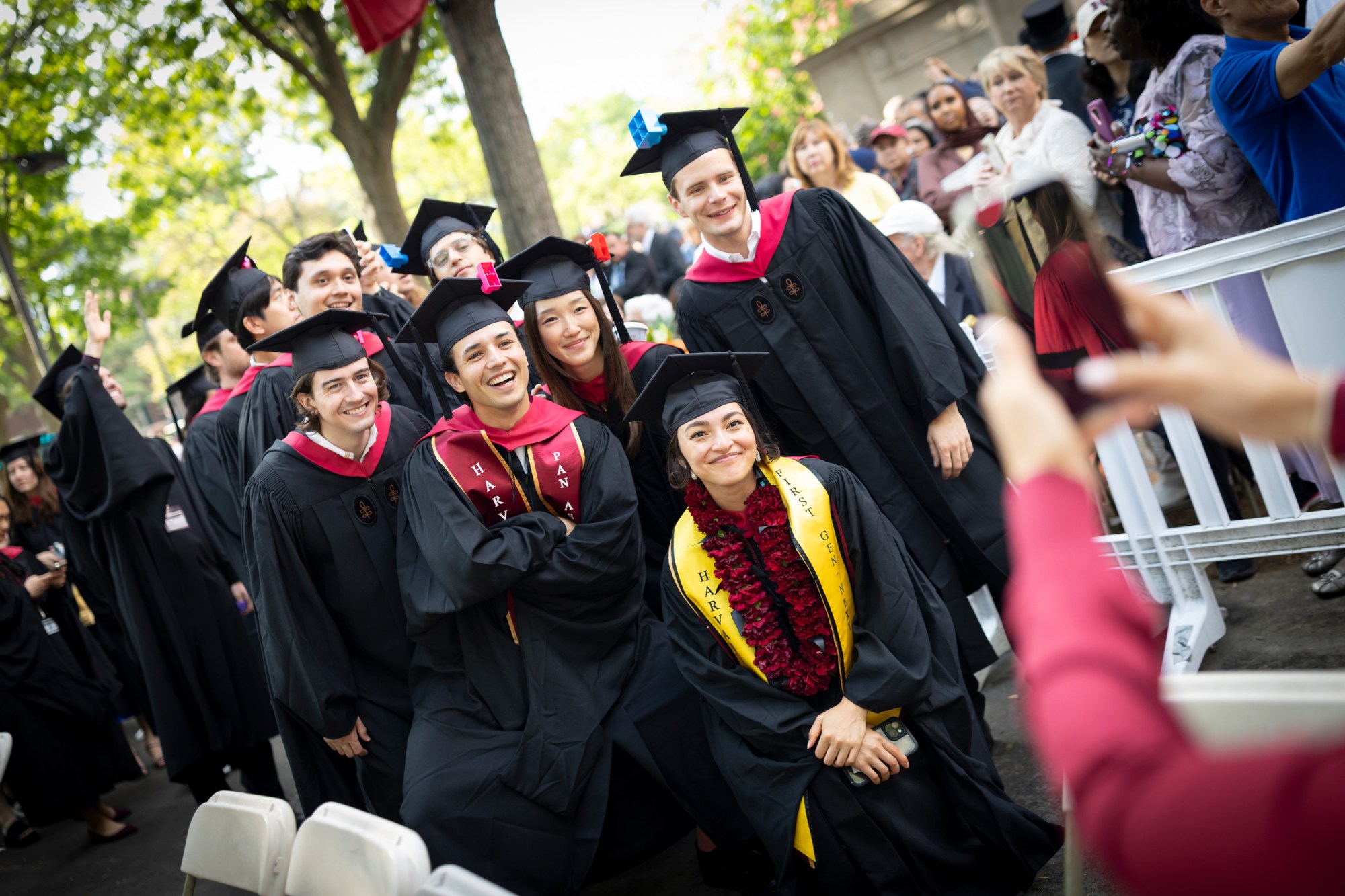 Students posing at Commencement